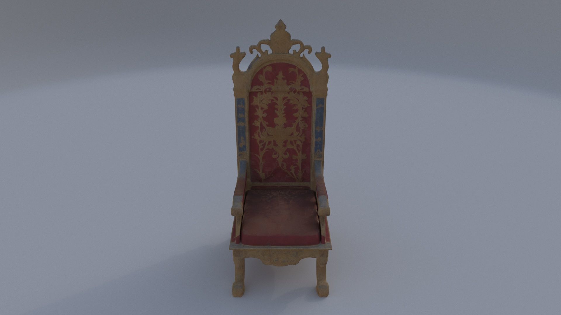 Gilded Throne Chair 3D model_1