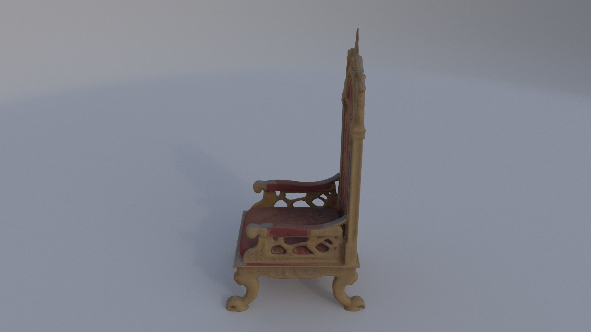 Gilded Throne Chair 3D model_2