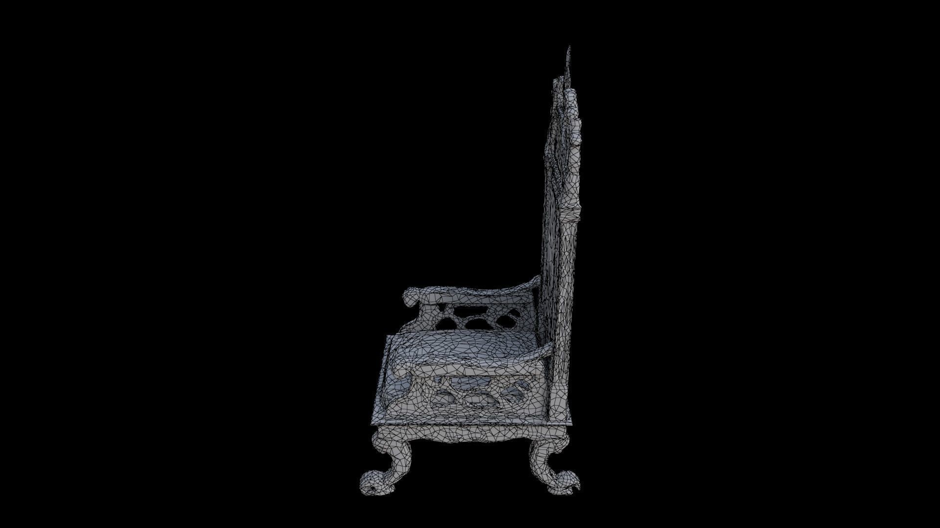 Gilded Throne Chair 3D model_7