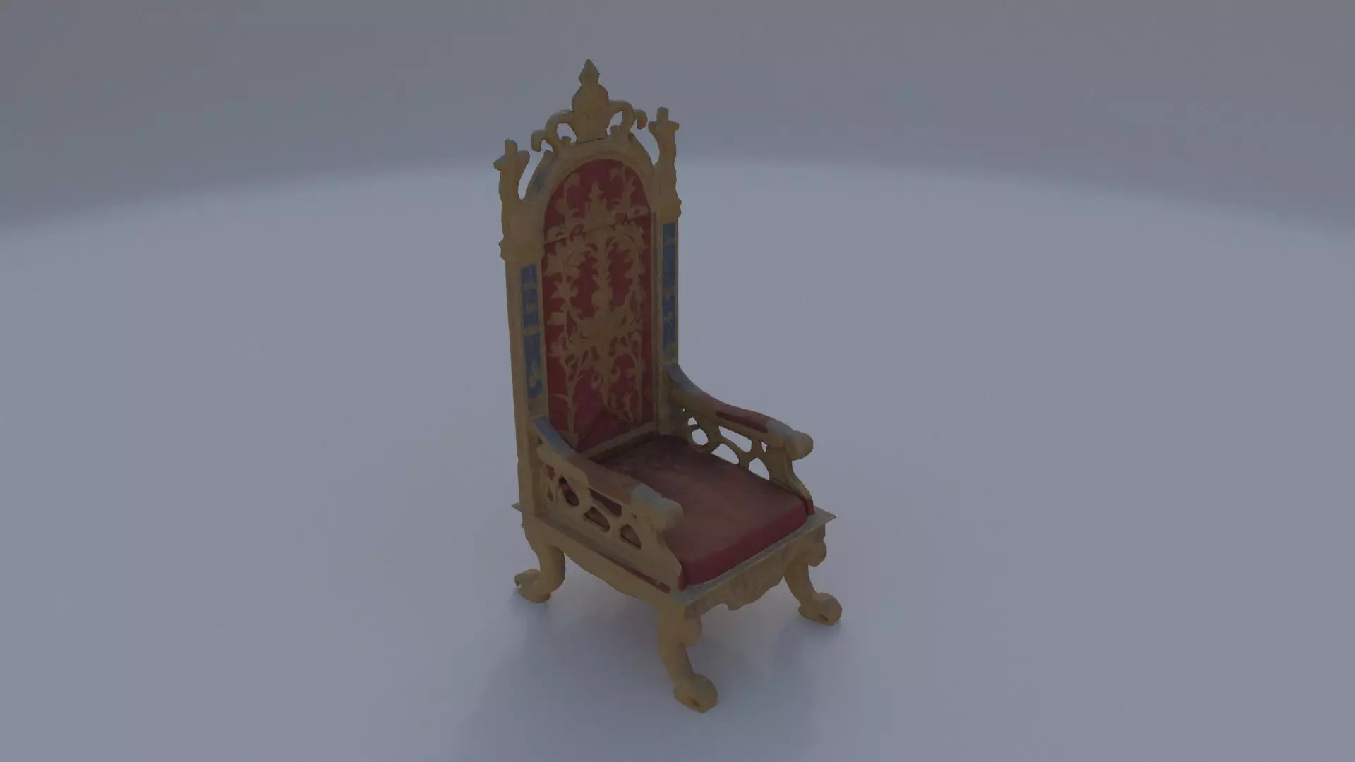 Gilded Throne Chair 3D model_0