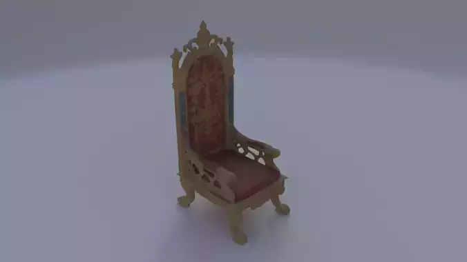 Gilded Throne Chair 3D model