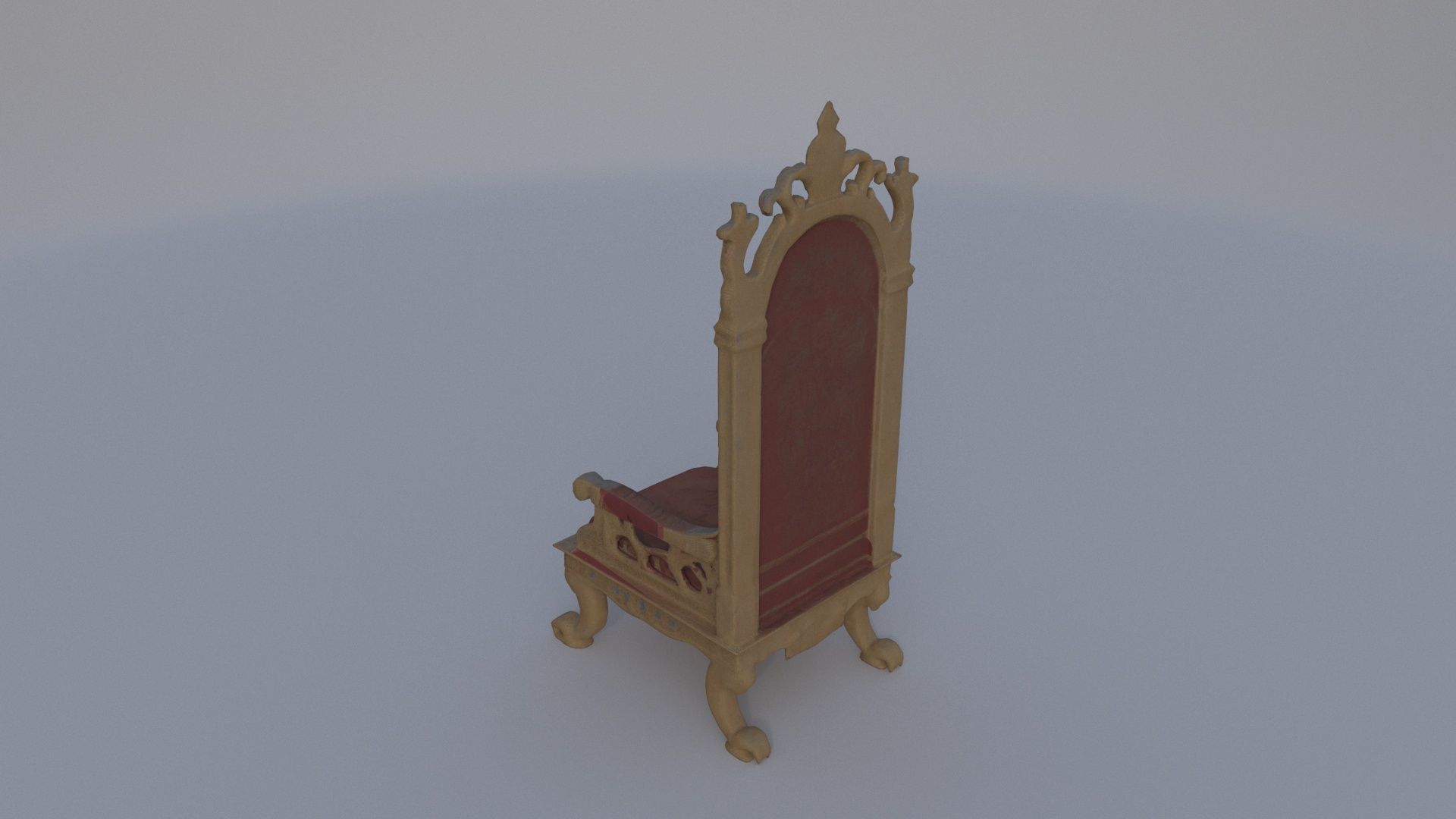 Gilded Throne Chair 3D model_3
