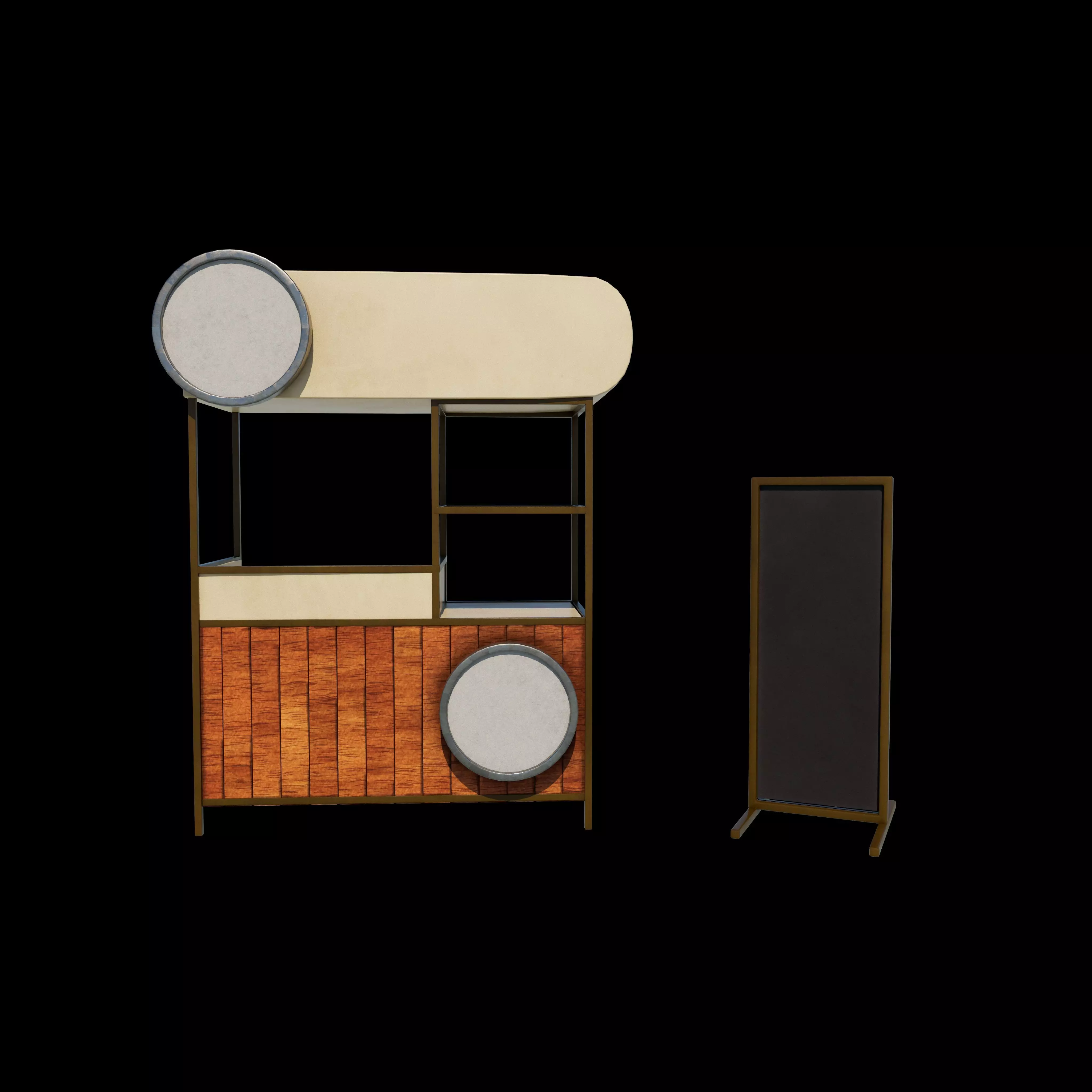 Street Food stand 3D model_0