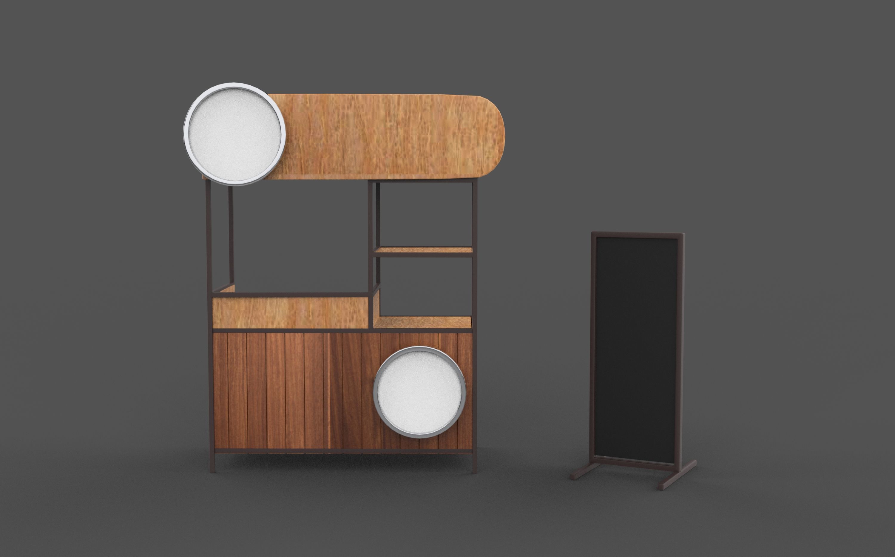 Street Food stand 3D model_8