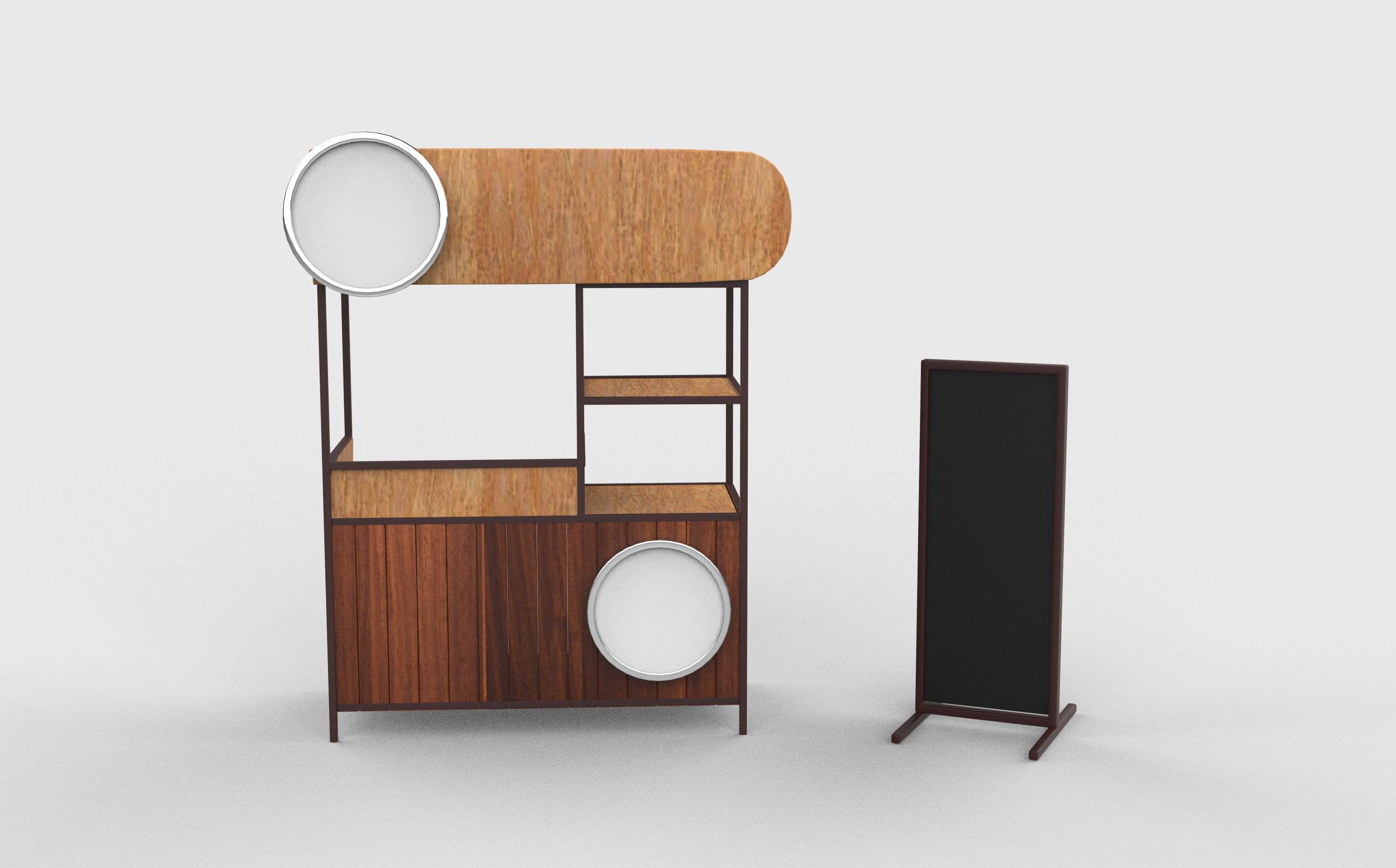 Street Food stand 3D model_4