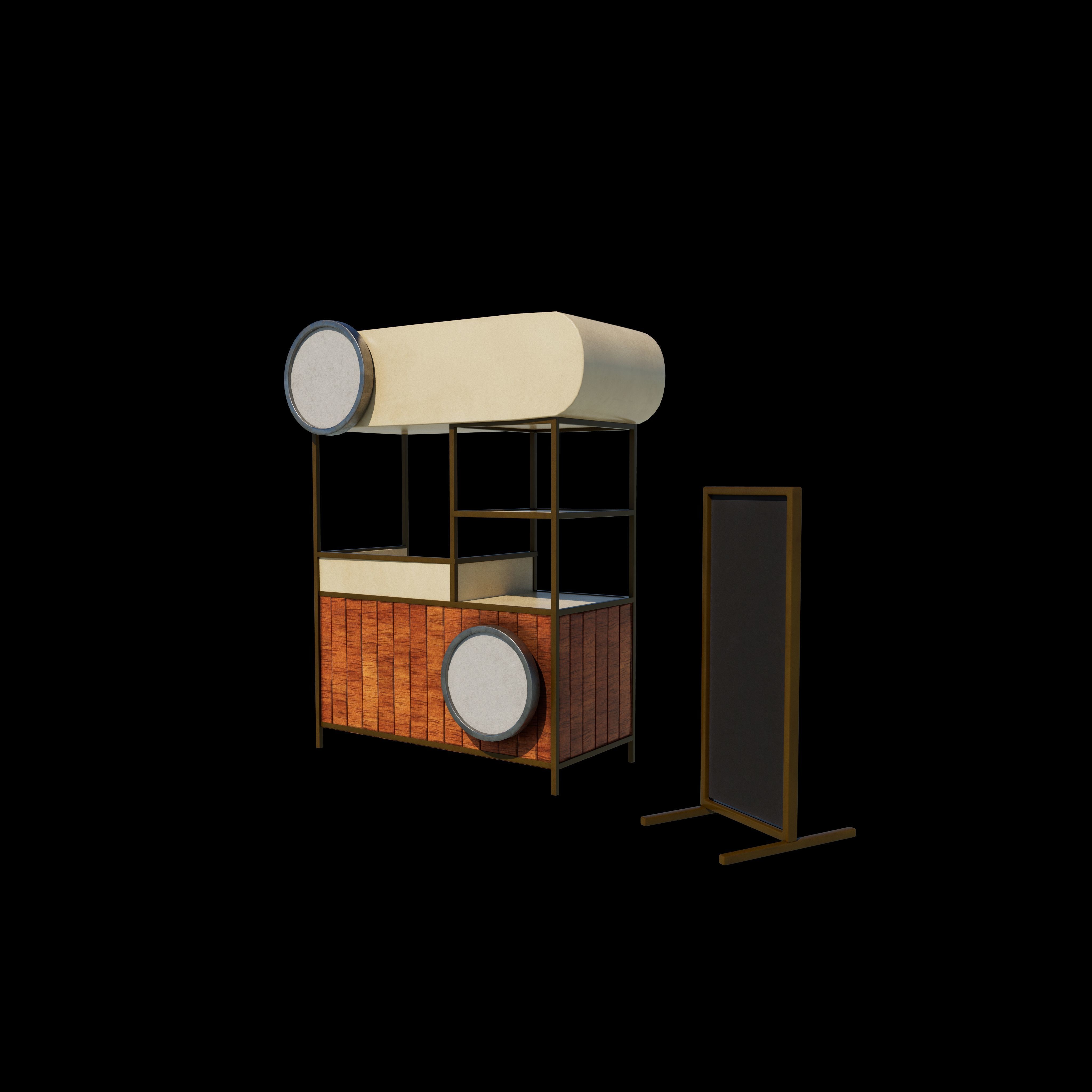 Street Food stand 3D model_3