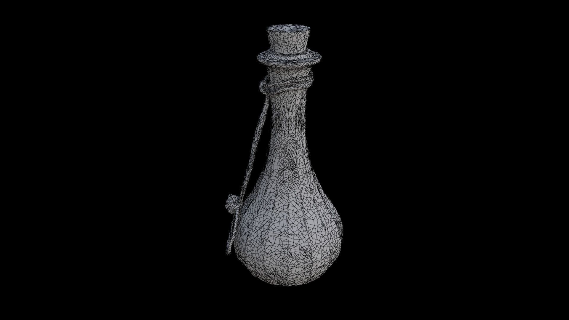 Glass Potion Vial 3D model_7