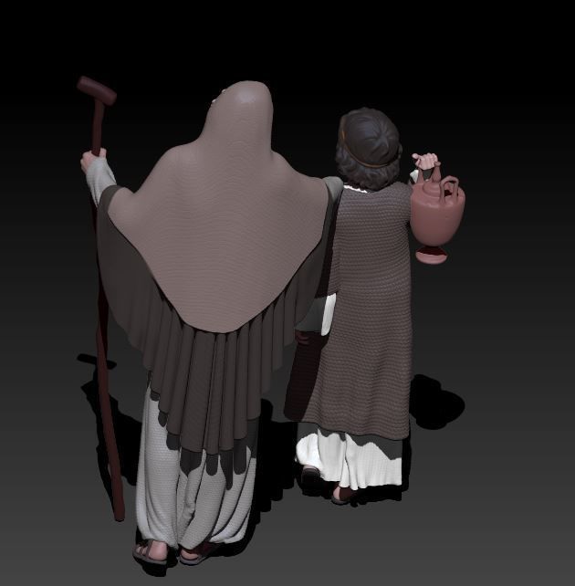 blind man and boy 3D print model_3