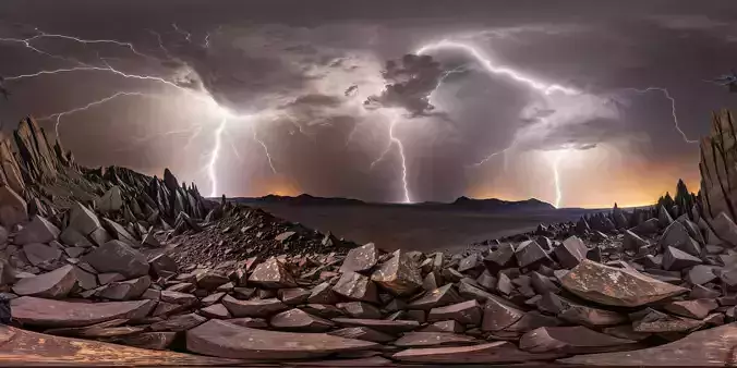 8K HDR Floating Debris in Energy Rift Background