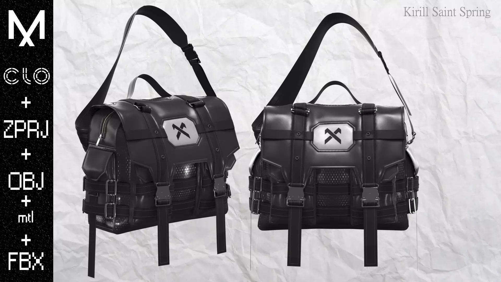 New Backpack Marvelous designer Clo3d OBJ mtl FBX ZPRJ 3D model_0