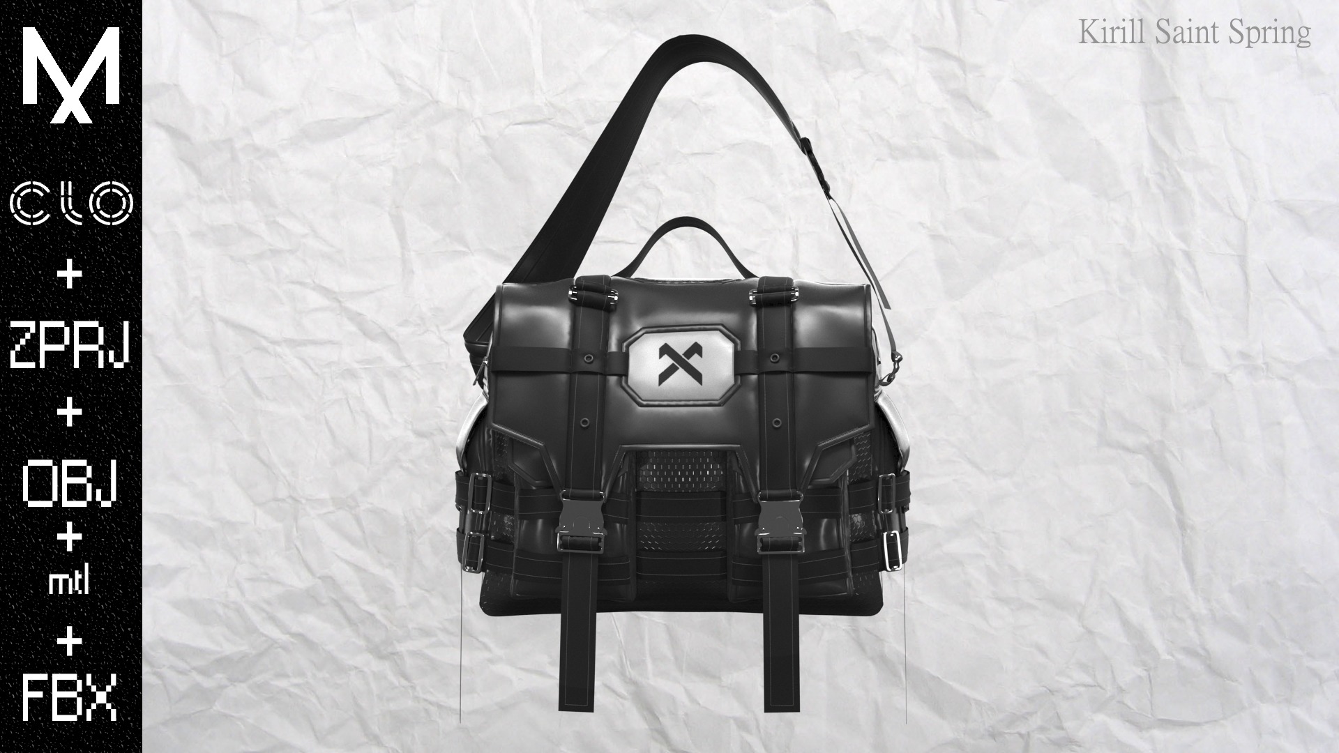 New Backpack Marvelous designer Clo3d OBJ mtl FBX ZPRJ 3D model_2