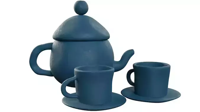 Teapot Clay  Low-poly 3D model