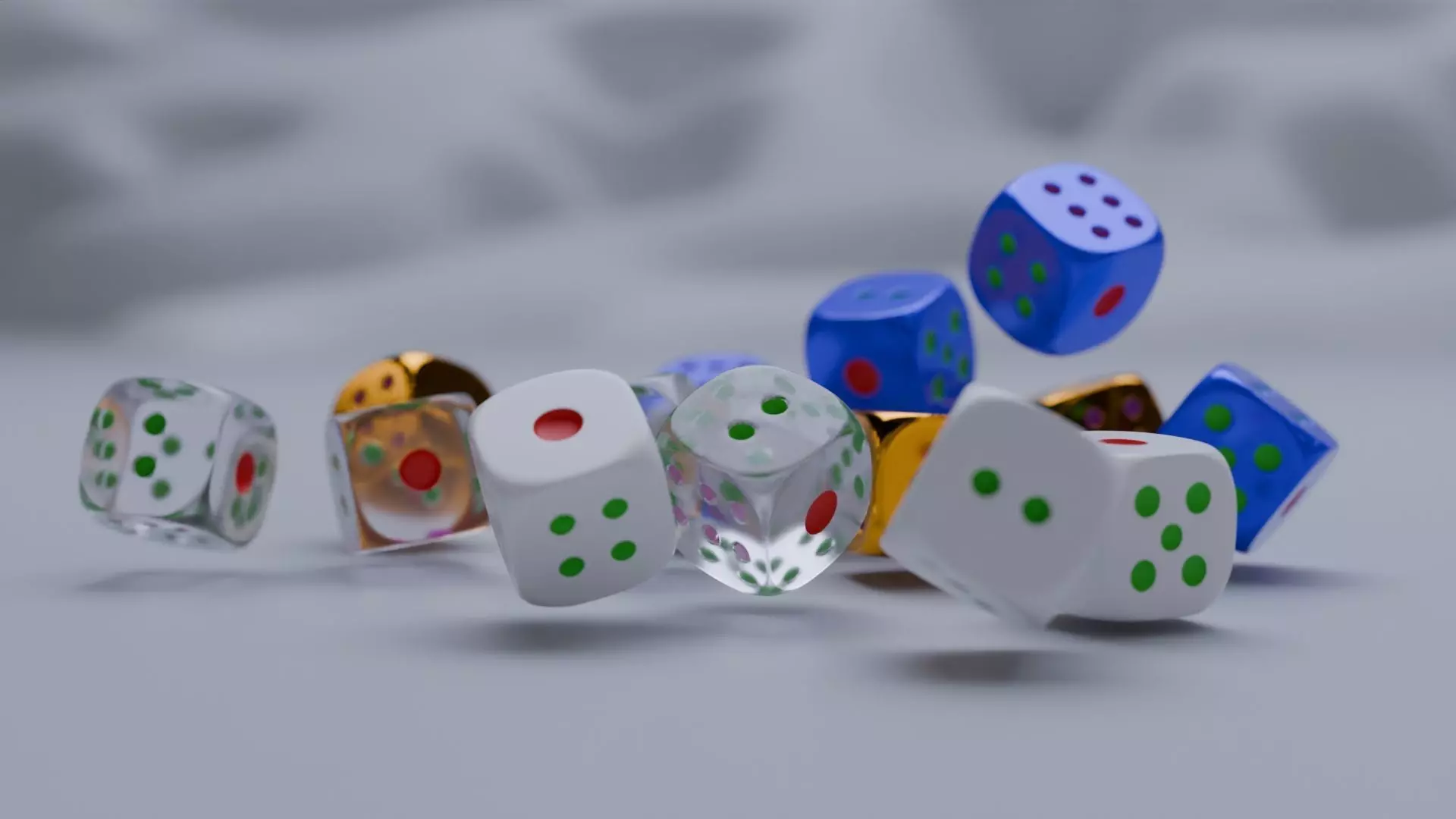 Dice Set Low-poly 3D model_0