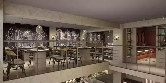 restaurant interior scenes 3D model