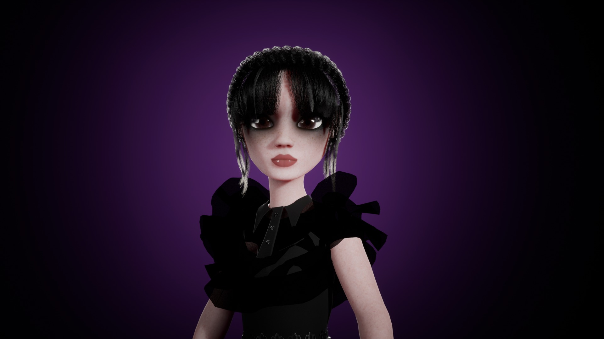 Modular Stylized Character Wendy Low-poly 3D model_4