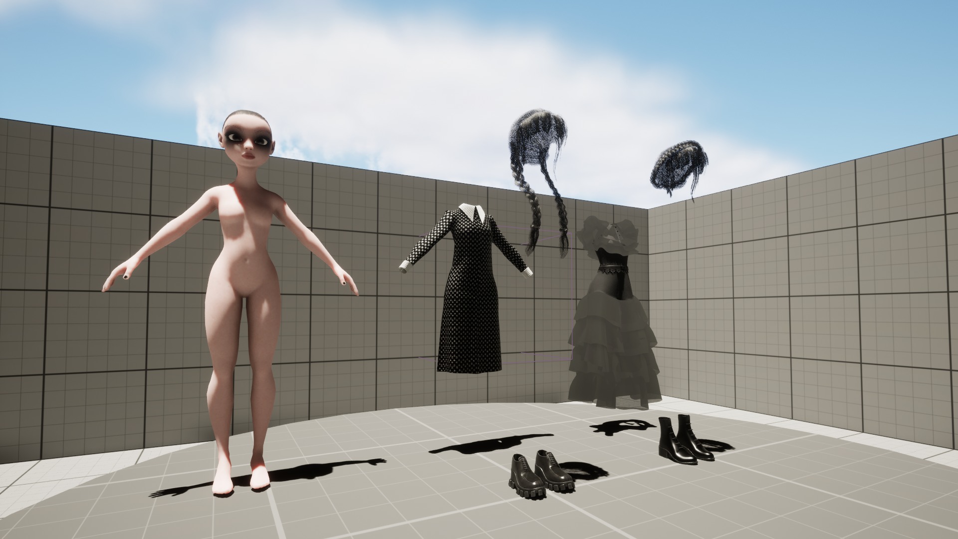 Modular Stylized Character Wendy Low-poly 3D model_11