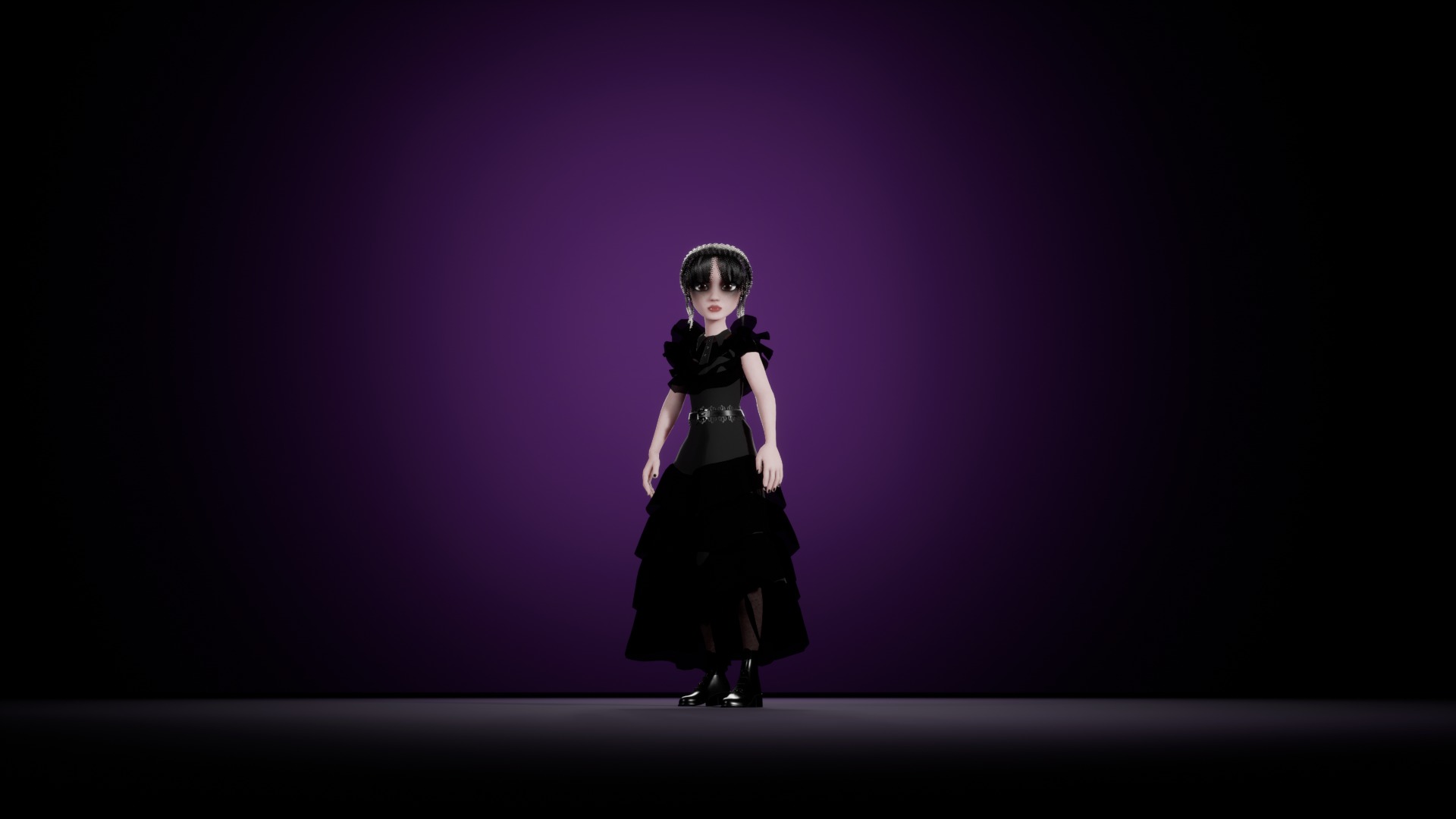 Modular Stylized Character Wendy Low-poly 3D model_5