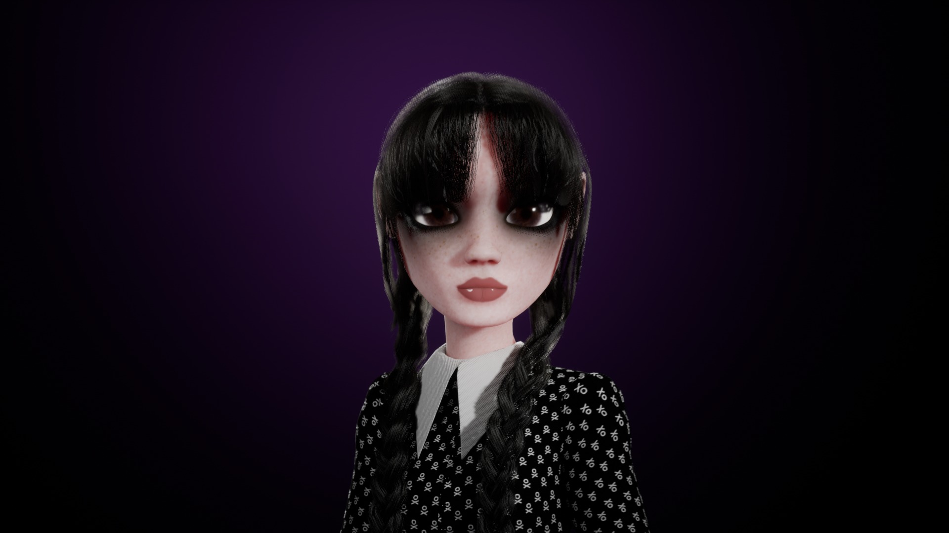 Modular Stylized Character Wendy Low-poly 3D model_2