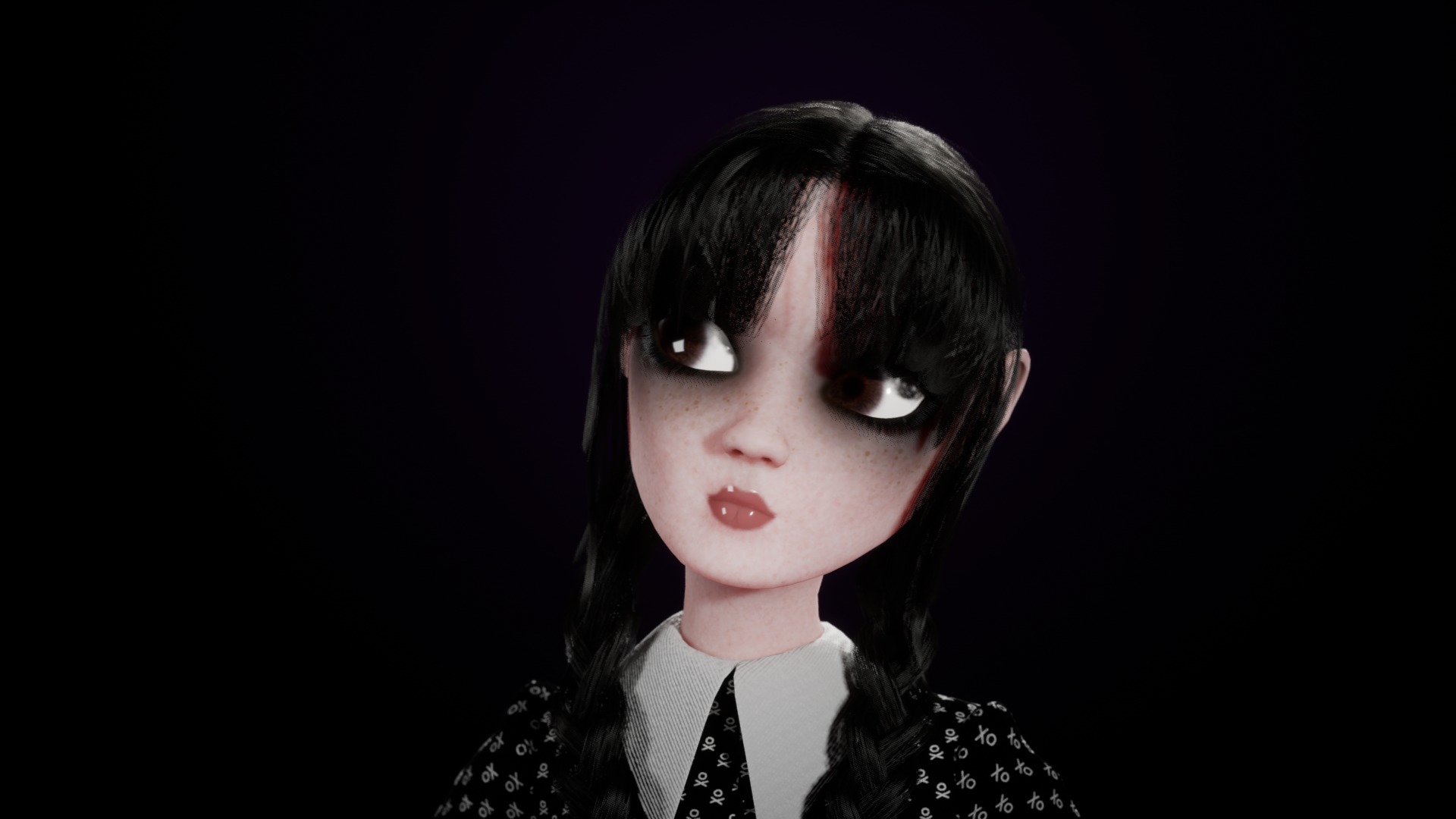 Modular Stylized Character Wendy Low-poly 3D model_6