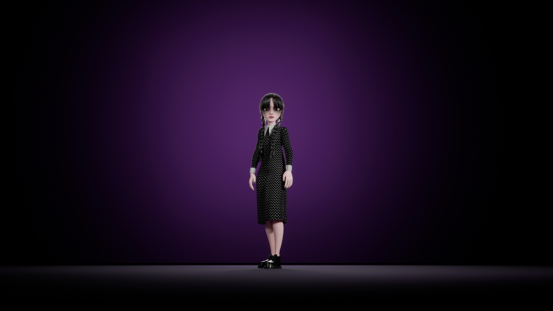 Modular Stylized Character Wendy Low-poly 3D model_3