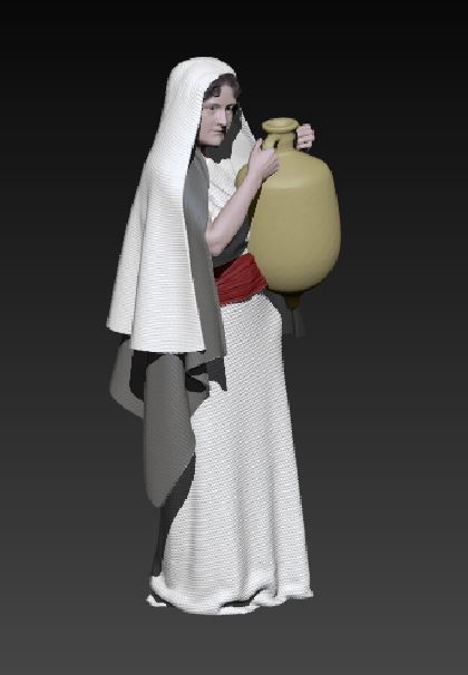 woman with anfora 3D print model_3