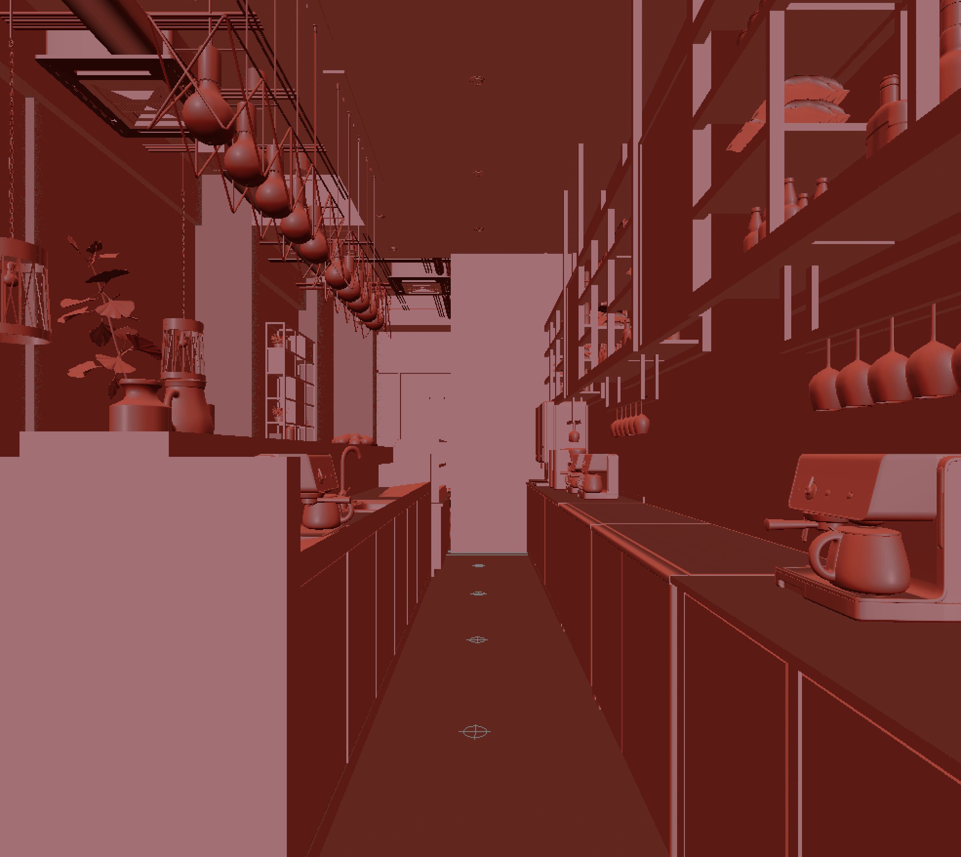 restaurant interior scenes 3D model_5