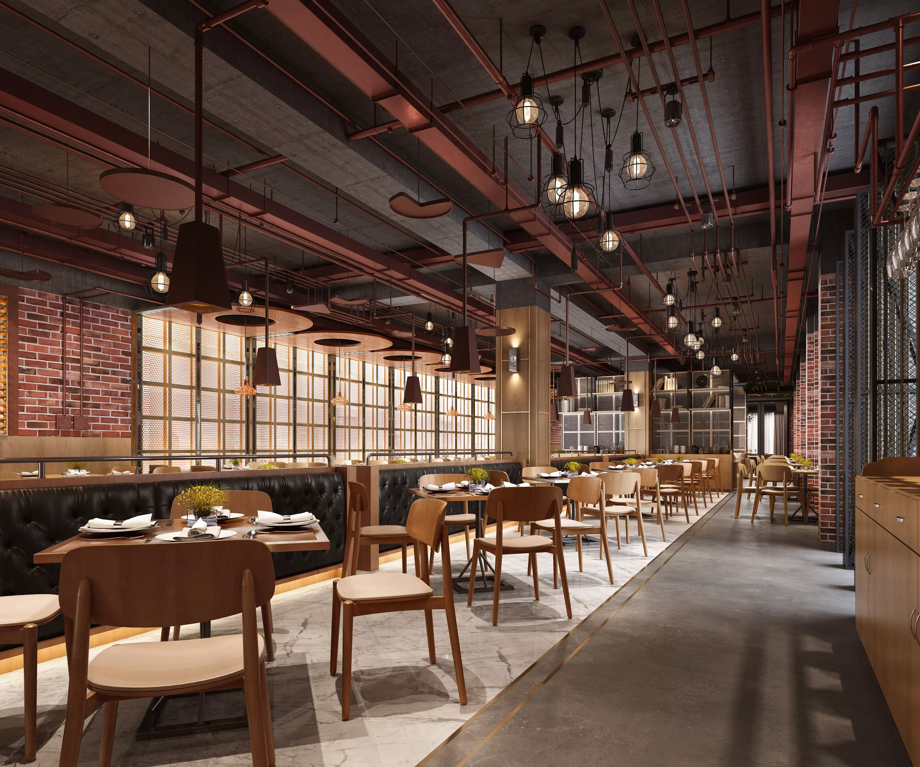 restaurant interior scenes 3D model_0