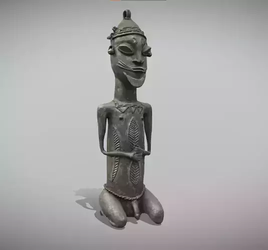 Bronze kneeling male Onile 