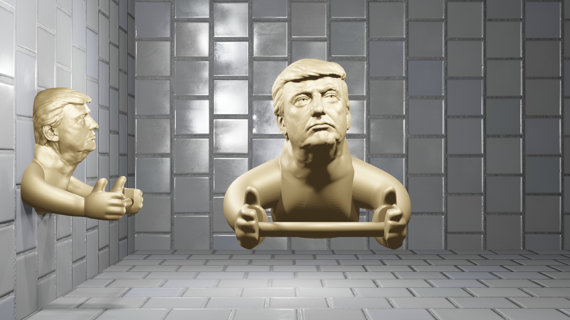 Donald Trump Toilet Paper Holder 3D print model_1