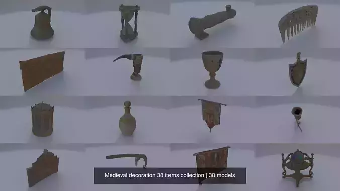 Medieval decoration 38 items collection 