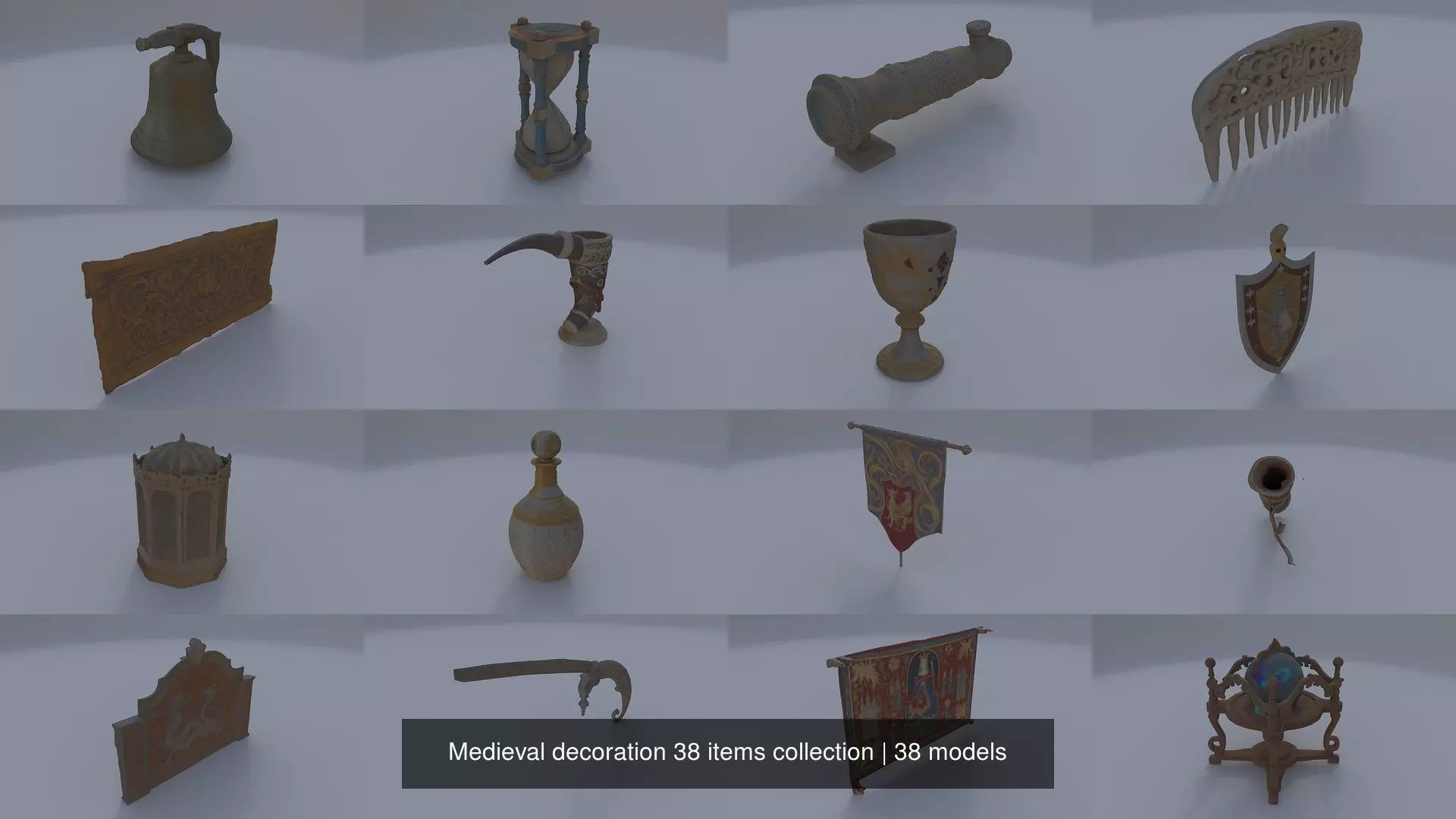Medieval decoration 38 items collection _0