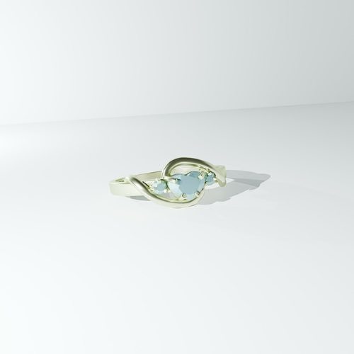 Ring with Heart-shaped gem Free 3D print model