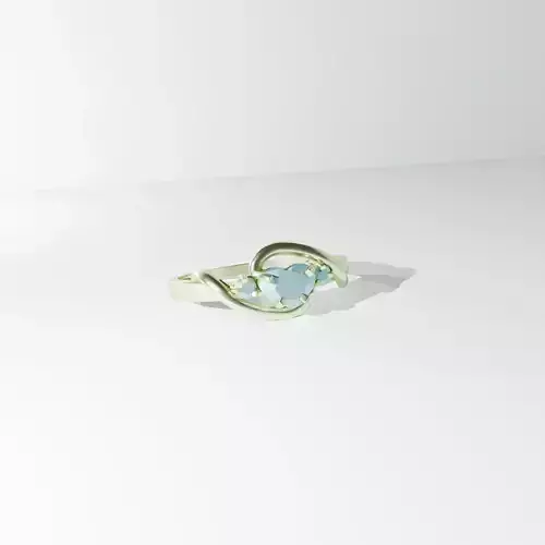 Ring with Heart-shaped gem Free 3D print model