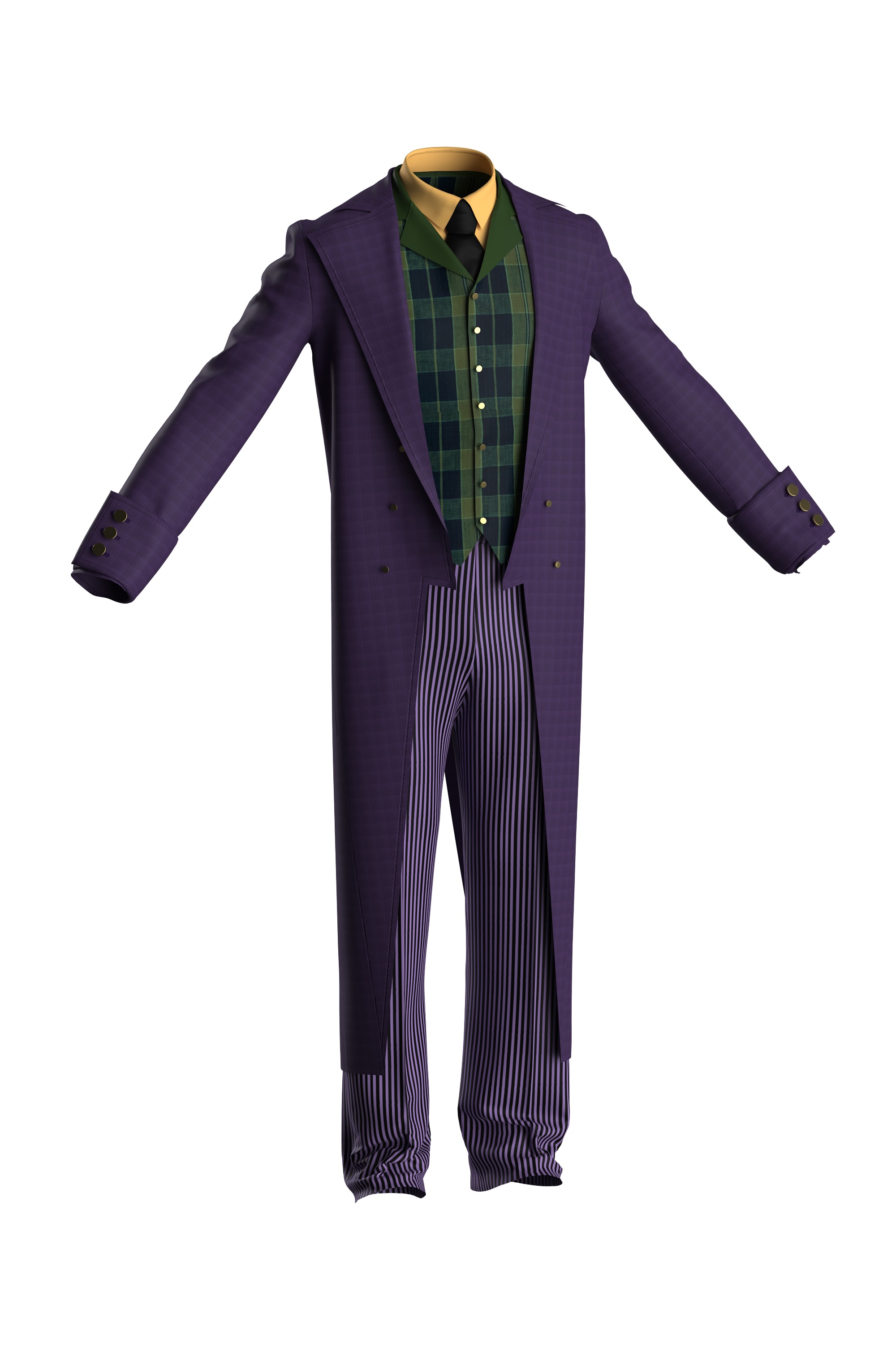 3 JOKER COSTUME 3D model_5