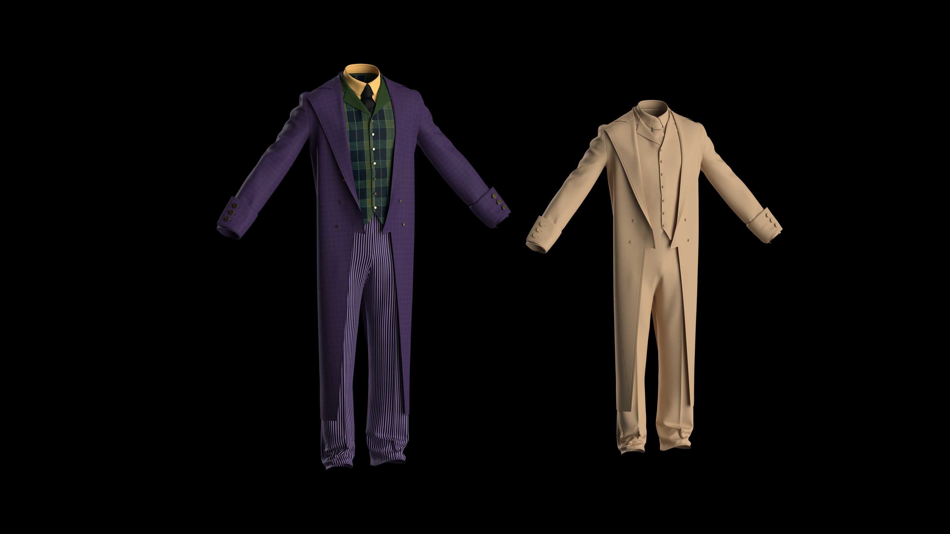 3 JOKER COSTUME 3D model_2