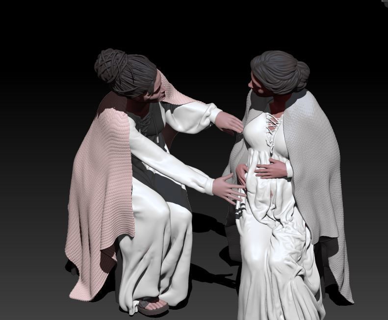 Mary and Elisabeth 3D print model_4