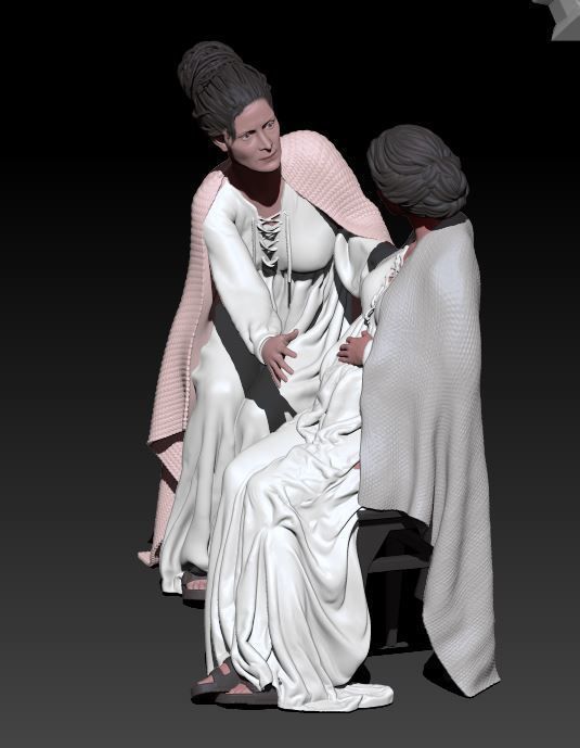 Mary and Elisabeth 3D print model_1