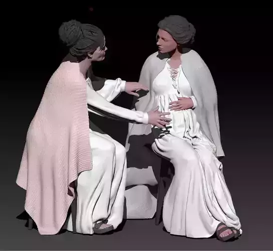 Mary and Elisabeth 3D print model