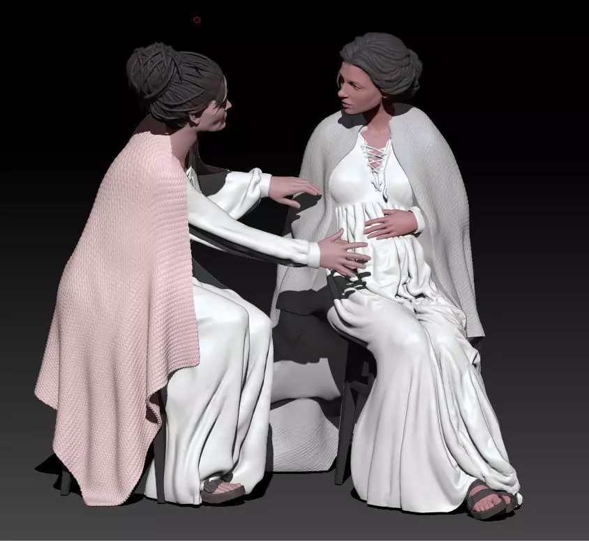 Mary and Elisabeth 3D print model_0
