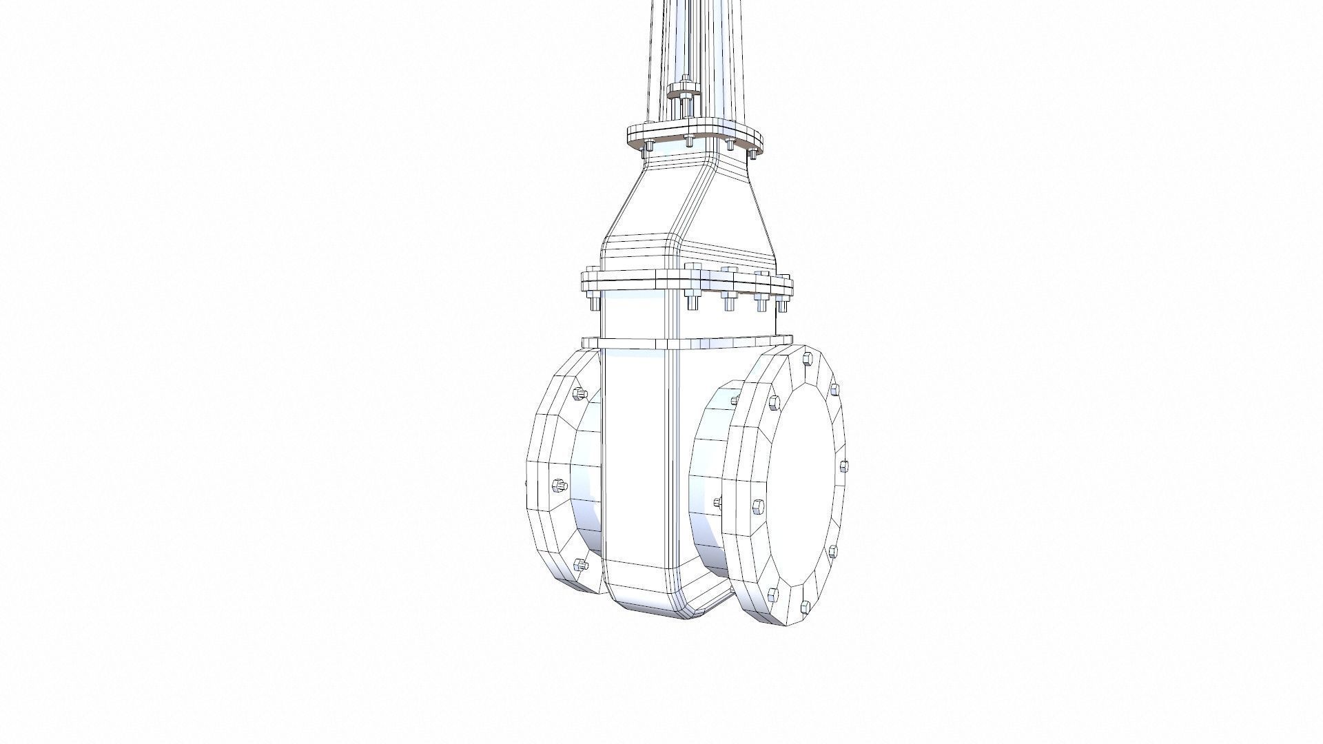 Gate Valve Low-poly 3D model_11