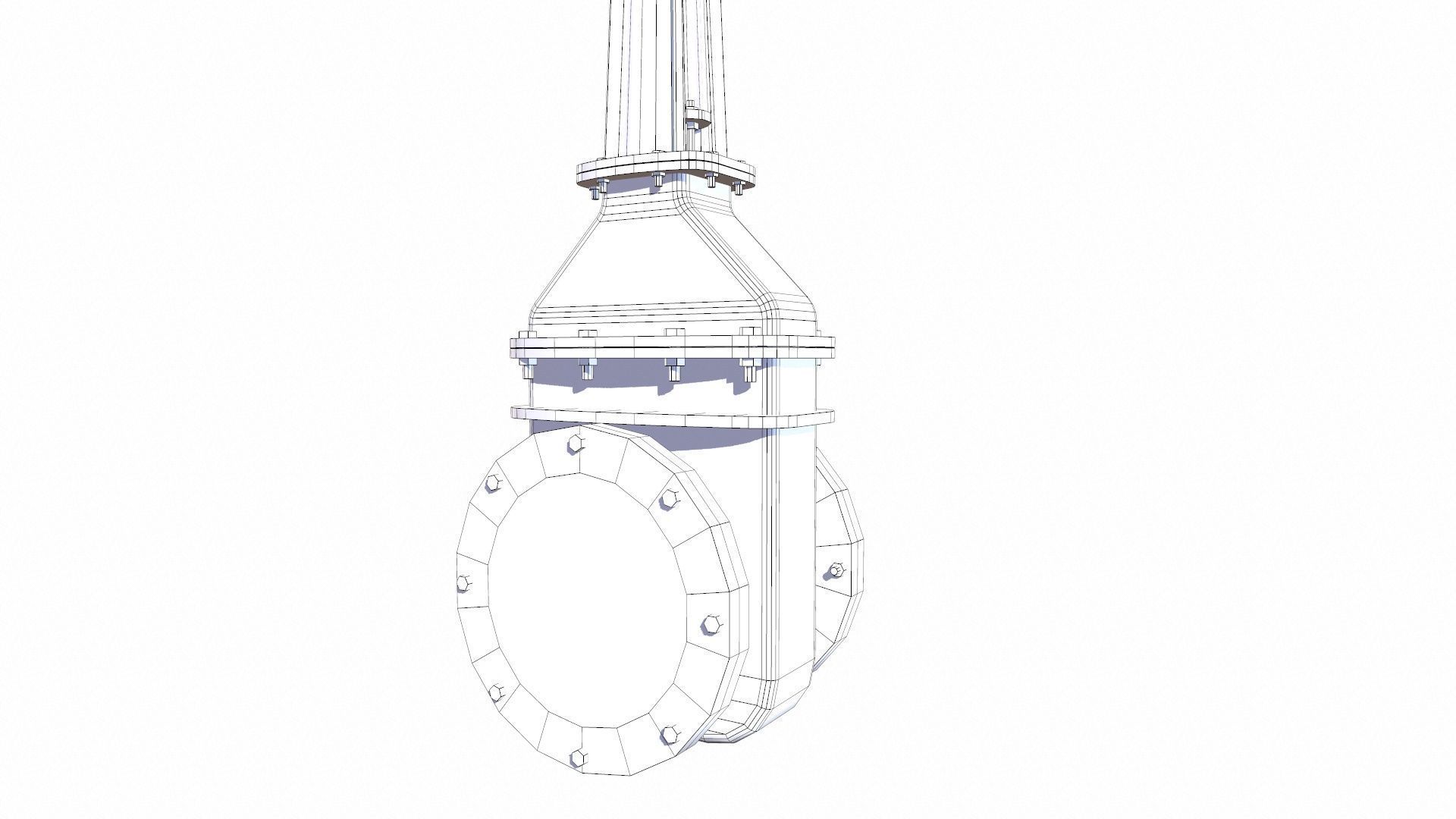 Gate Valve Low-poly 3D model_12