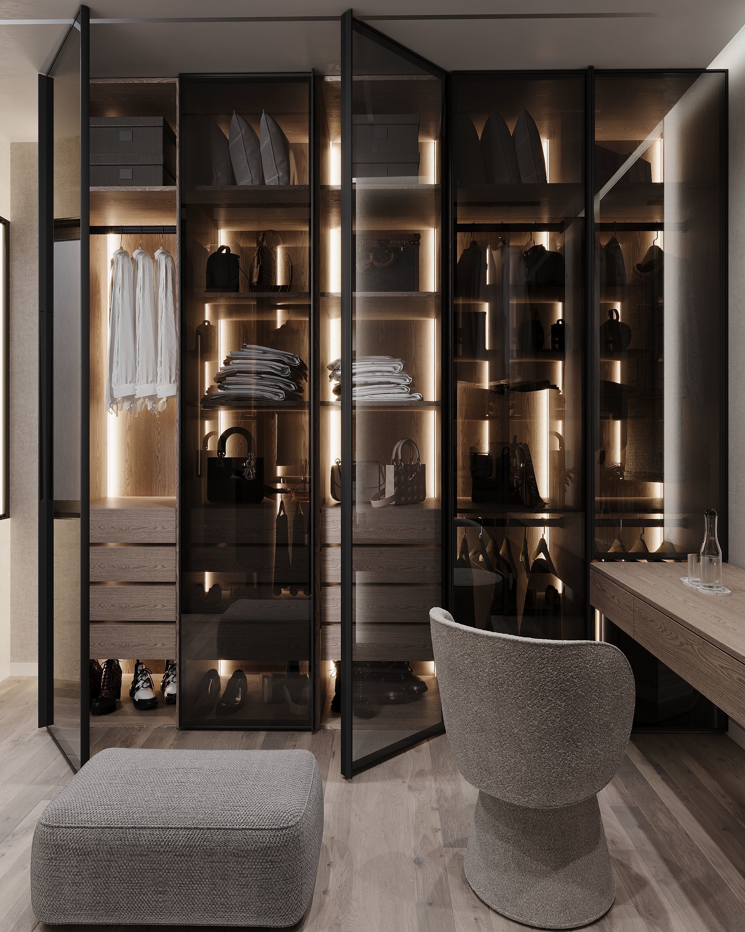 Corona Render Interior Wardrobe Modern Design 3D model Free 3D model_1