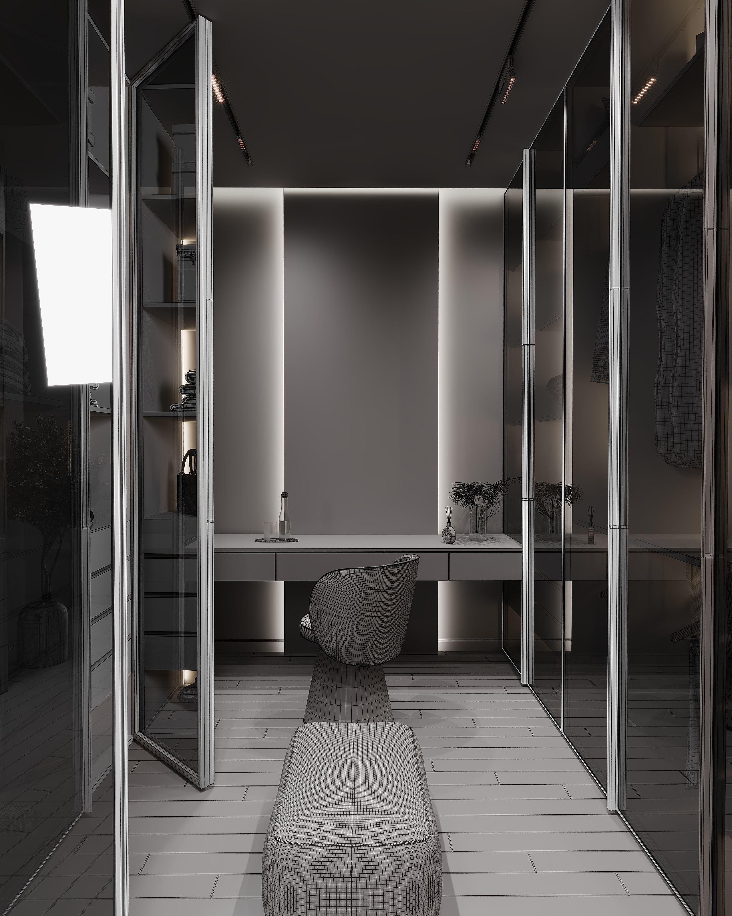 Corona Render Interior Wardrobe Modern Design 3D model Free 3D model_5