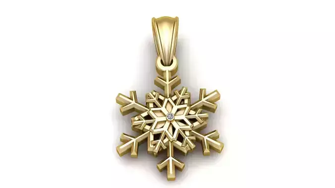 DAIMOND SNOWFLAKE PENDANT 3D PRINTABLE MODEL  3D print model