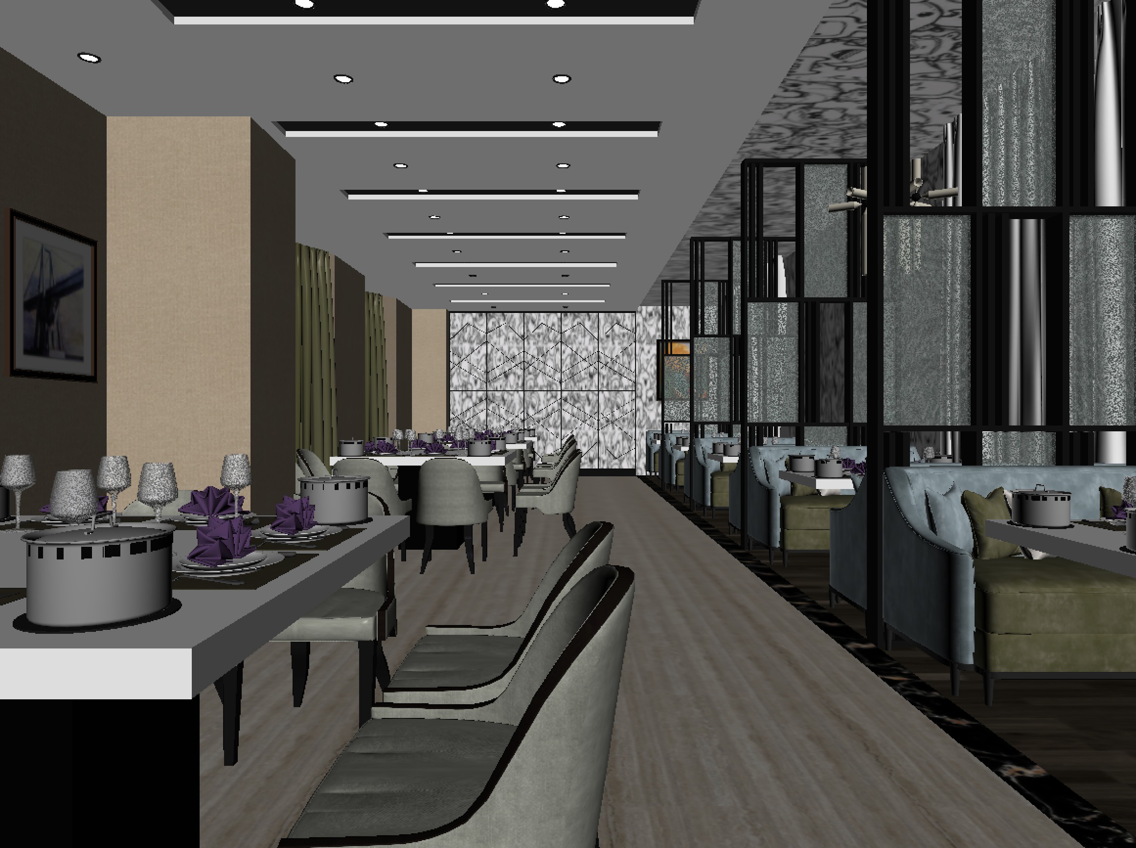 restaurant interior scenes 3D model_1
