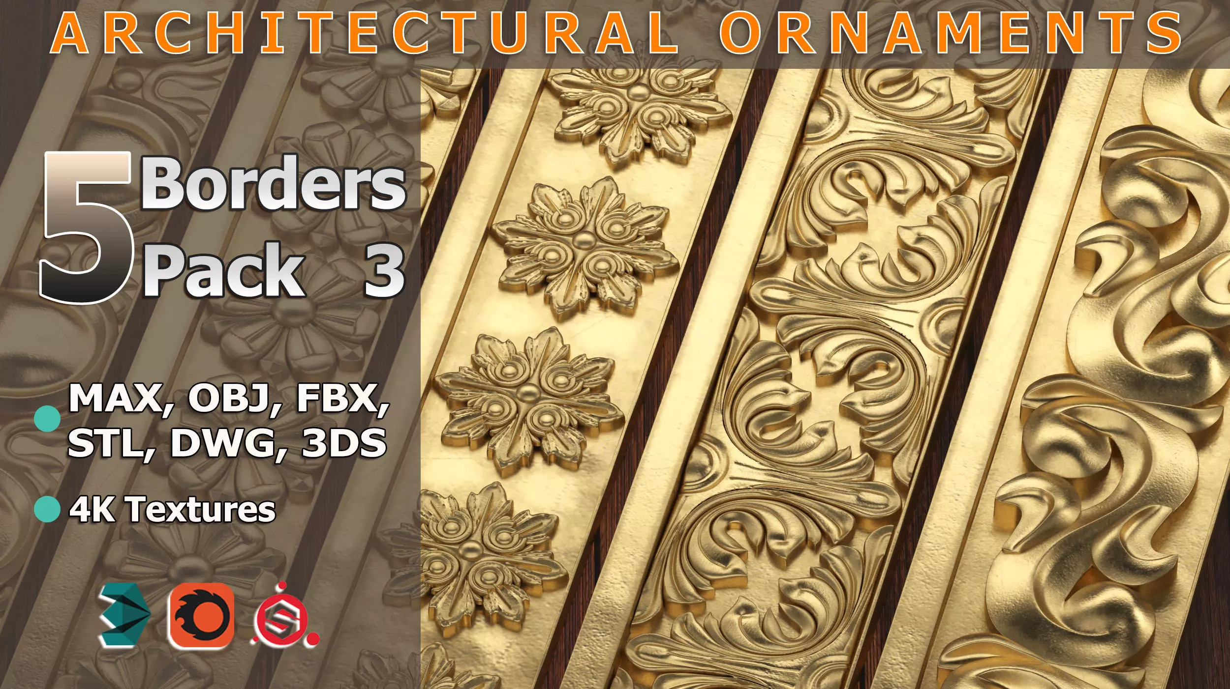 5 Borders Ornamental Pack 3 3D model_0