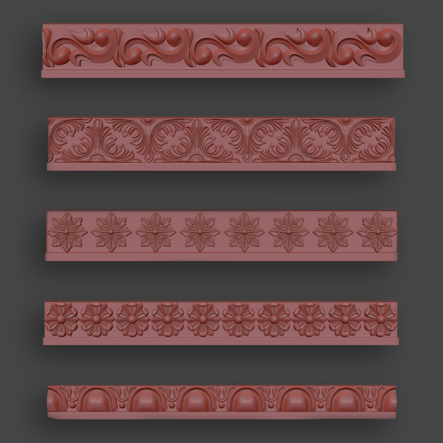 5 Borders Ornamental Pack 3 3D model_18