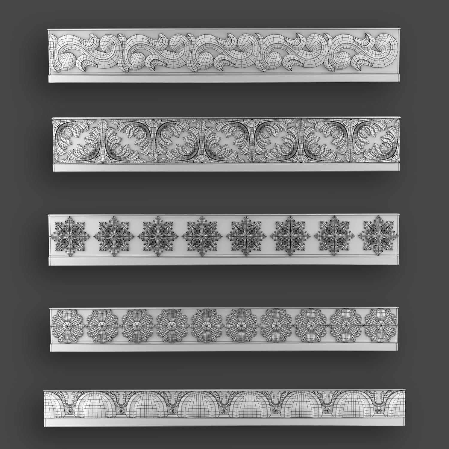 5 Borders Ornamental Pack 3 3D model_24
