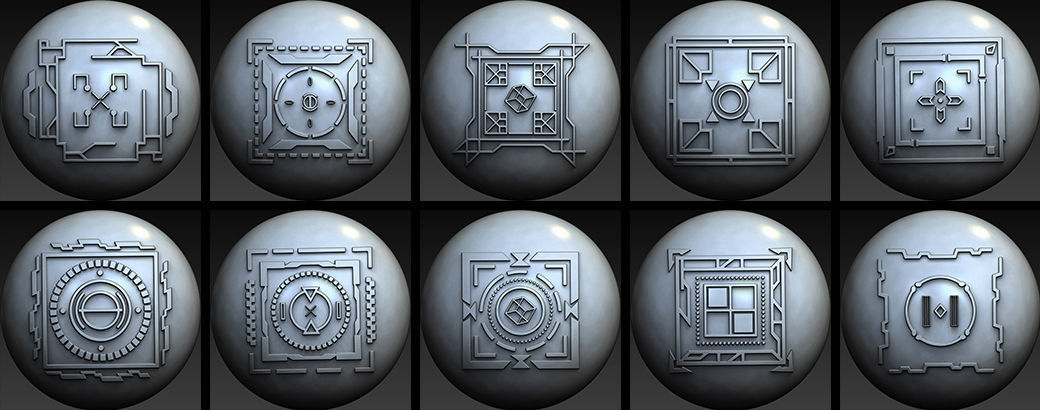 150 Sci -Fi Hologram VDM Brushes Pack for Zbrush 3D model_15