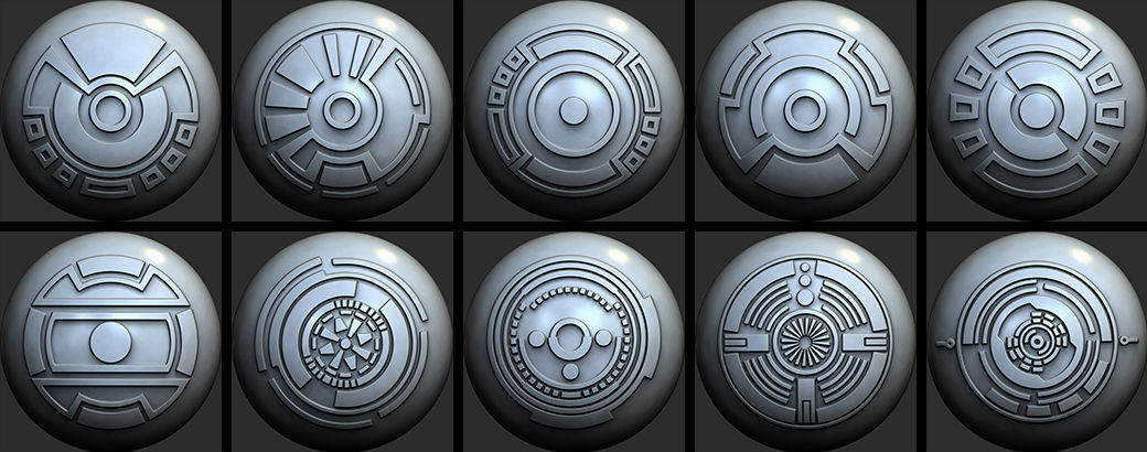 150 Sci -Fi Hologram VDM Brushes Pack for Zbrush 3D model_9